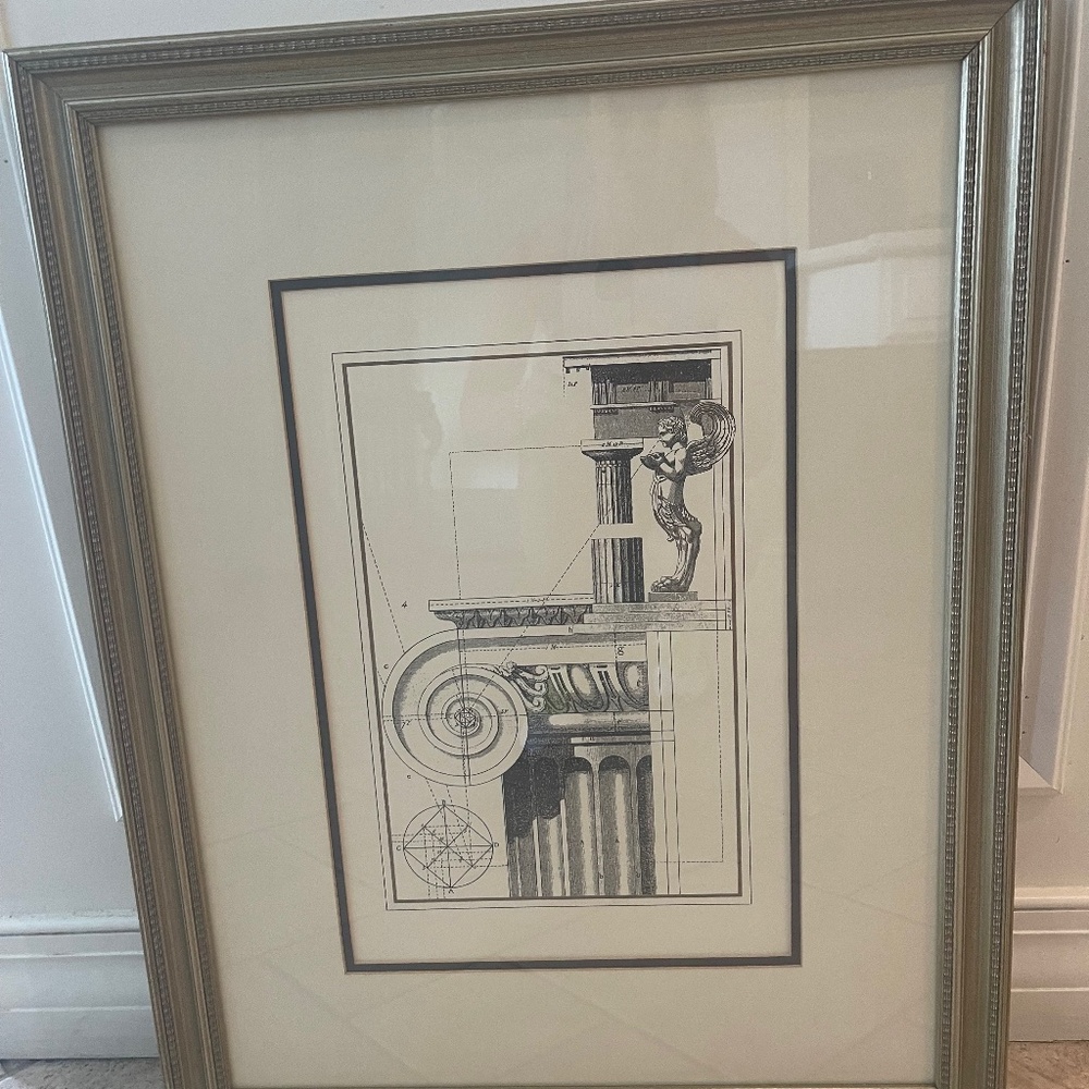 ART WORK BLACK & WHITE WITH CUSTOM SILVER FRAMES AND MATTE FINISH - EXCELLENT CO